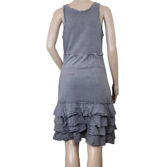 Banana Republic Grey Tiered Ruffle Dress Sleeveless - Picture 3 of 4